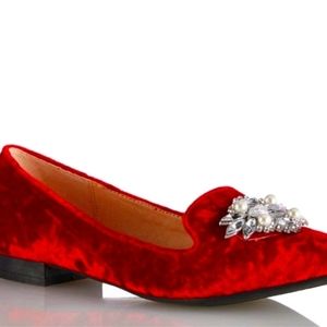 Velvet Jeweled flats